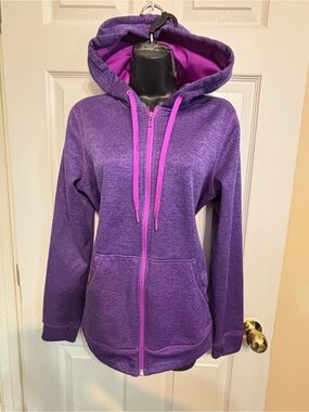 adidas Purple Hooded Zip Jacket with Pink Accents